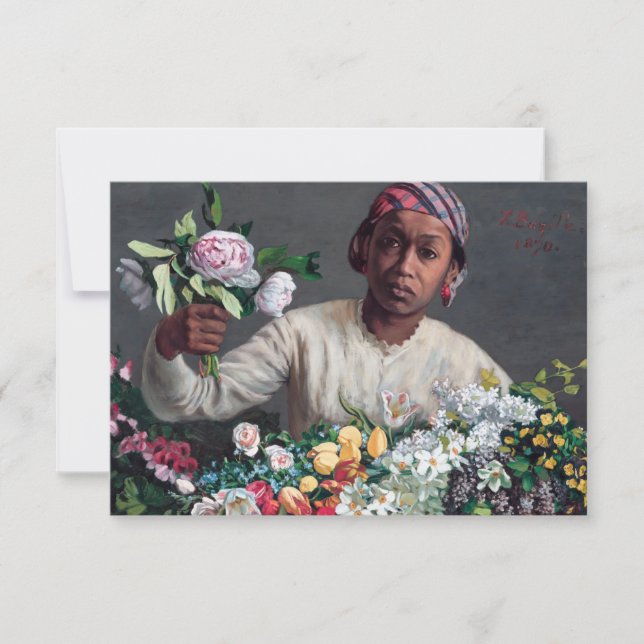 Carte De Remerciements Frédéric Bazille - Jeune femme aux pivoines (Devant)