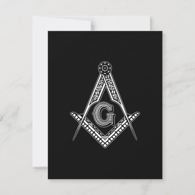 Carte De Remerciements Freemason (Noir) (Devant)