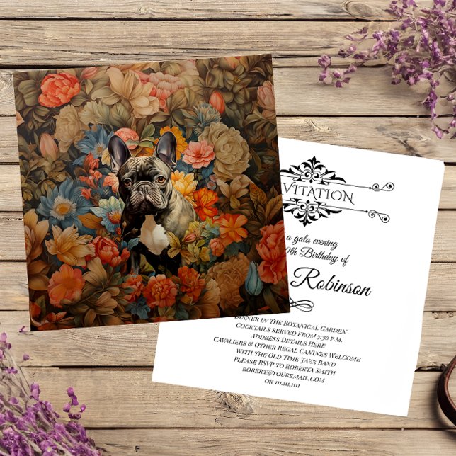 Carte De Remerciements French Bulldog Frenchie Garden Tapestry Anniversai (Créateur téléchargé)