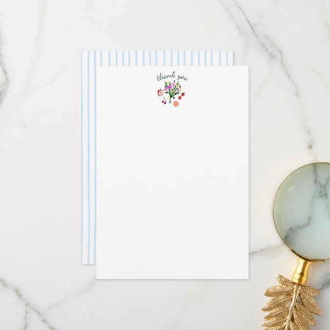 Carte De Remerciements FRESH OFF THE MARKET Cute Custom Bridal Shower (Devant/Arrière en situation)