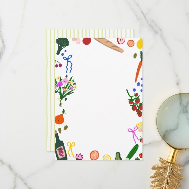 Carte De Remerciements FRESH OFF THE MARKET Cute Custom Bridal Shower (Devant/Arrière en situation)