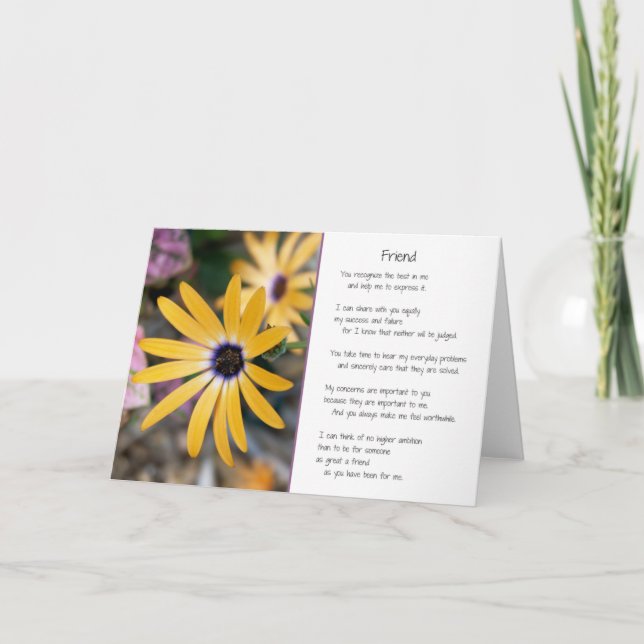 Carte De Remerciements Friend. (Devant)