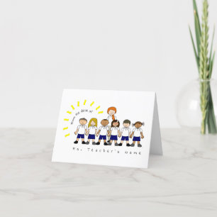 Carte De Remerciements From the Desk of Teacher Cute Personalized Blank