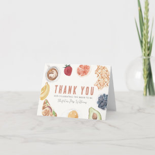Carte De Remerciements Fruits de café gaufre Aquarelle Brunch nuptial