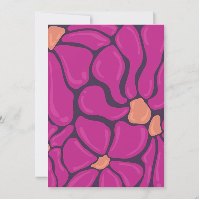 Carte De Remerciements Fuchsia Floral Motif Note Card (Dos)