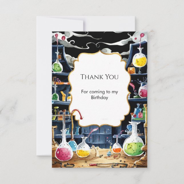 Carte De Remerciements Fun Chimie Laboratoire Scientifique Anniversaire (Devant)