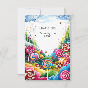 Carte De Remerciements Fun Lollipop Candyland Anniversaire