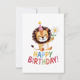 Carte De Remerciements Fun Roaring Lion conception d'anniversaire