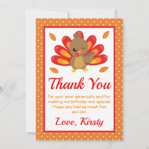 Carte De Remerciements Fun Turquie Thanksgiving Anniversaire