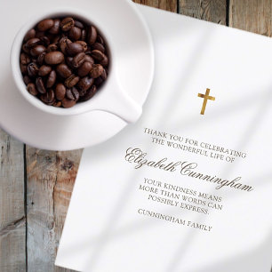 Carte De Remerciements Funérailles commémoratives Croix moderne et simple