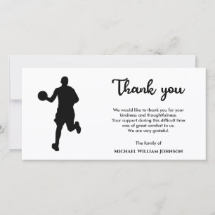 Carte De Remerciements Funérailles commémoratives du joueur de basketball