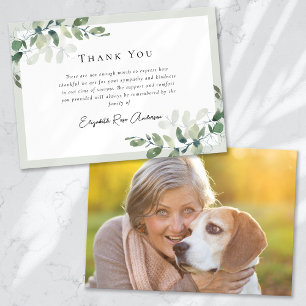 Carte De Remerciements Funérailles de Sympathy Eucalyptus