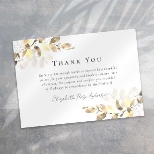 Carte De Remerciements Funérailles de Sympathy Eucalyptus