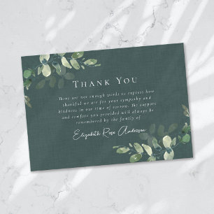 Carte De Remerciements Funérailles de Sympathy Eucalyptus