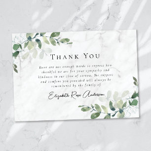 Carte De Remerciements Funérailles de Sympathy Eucalyptus