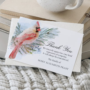 Carte De Remerciements Funérailles du cardinal Sympathie