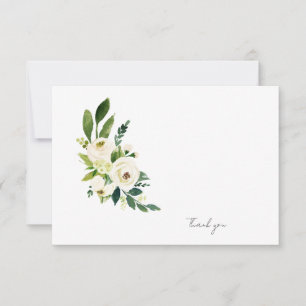 Carte De Remerciements Funérailles florales blanches Bereavement moderne
