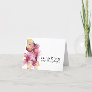 Carte De Remerciements Funérailles florales du papillon