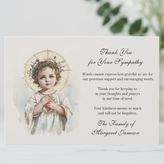 Carte De Remerciements Funérailles Mémorial catholique Jésus Condolence (Créateur téléchargé)