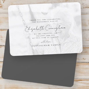 Carte De Remerciements Funérailles Mémorial Moderne Simple Photo Élégante