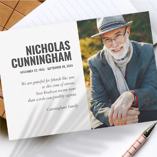 Carte De Remerciements Funérailles Memorial Pour Toujours Dans Nos Coeurs