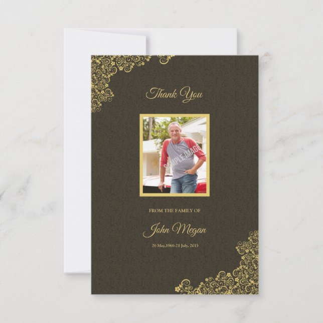 Carte de remerciements funéraire (Devant)