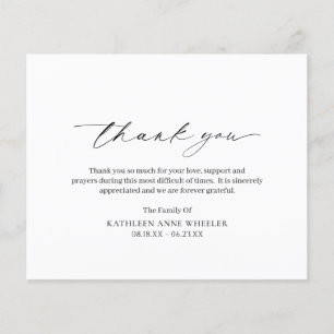 Carte de remerciements funéraire classique