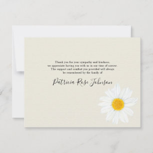 Carte de remerciements funéraire Cream Daisy