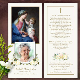 Carte de remerciements funéraire de la photo relig