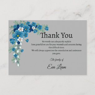 Carte de remerciements funéraire de sympathie pour