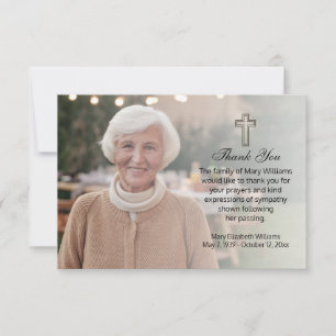Carte de remerciements funéraire dédié à la photo 