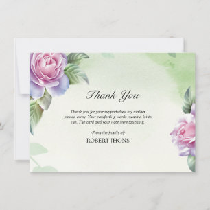 Carte de remerciements funéraire floral