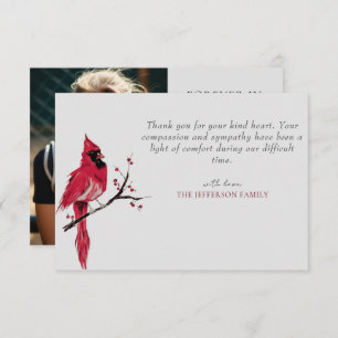 Carte de remerciements funéraire photo cardinal ro