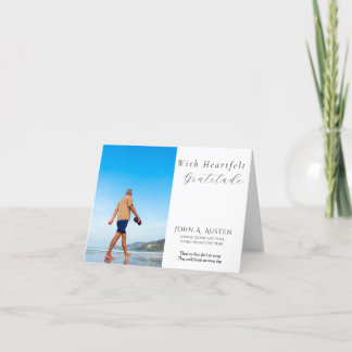 Carte de remerciements funéraire pliée - Avec grat