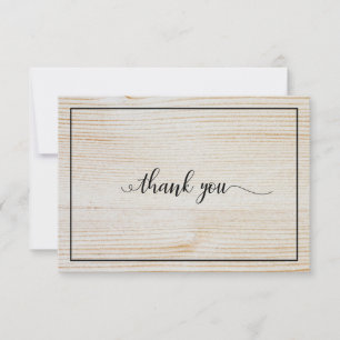Carte de remerciements funéraire rustique en bois