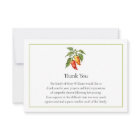 Funeral Memorial Chili Pepper Thank You Note Card