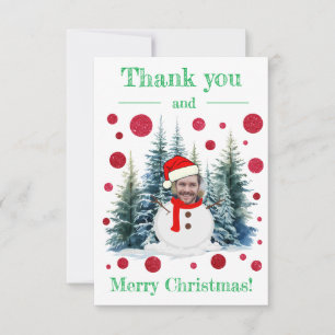 Carte De Remerciements Funky Photo Face Joyeux Noël et