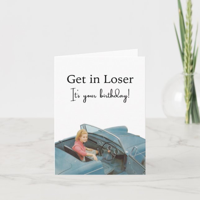 Carte De Remerciements Funny Birthday Retro Grey Card (Devant)