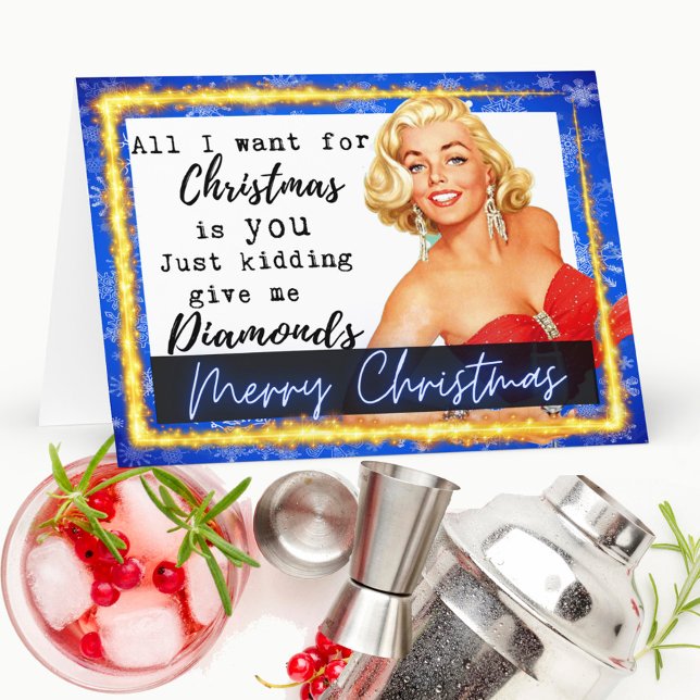 Carte De Remerciements Funny Christmas Card Best Friend -Give Me Diamonds (Créateur téléchargé)