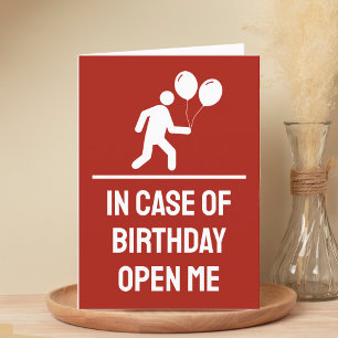 Carte De Remerciements Funny En Coque d'anniversaire Rouge Avertissement 