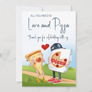 Carte De Remerciements Funny Fête des mariées de pizza
