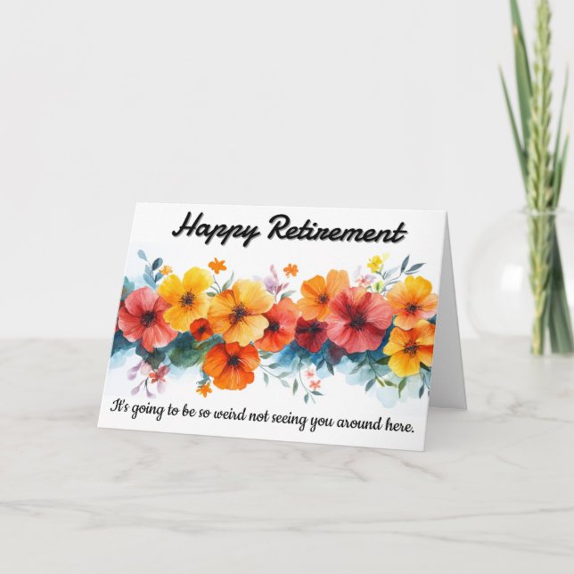 Carte De Remerciements Funny Floral Retirement Card (Devant)