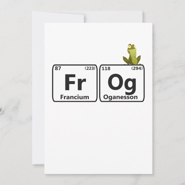 Carte De Remerciements Funny Frog Periodic Table Elements Funny Science (Devant)