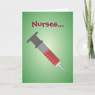Carte De Remerciements Funny  Injection Happy Nurses Week Thank You Card