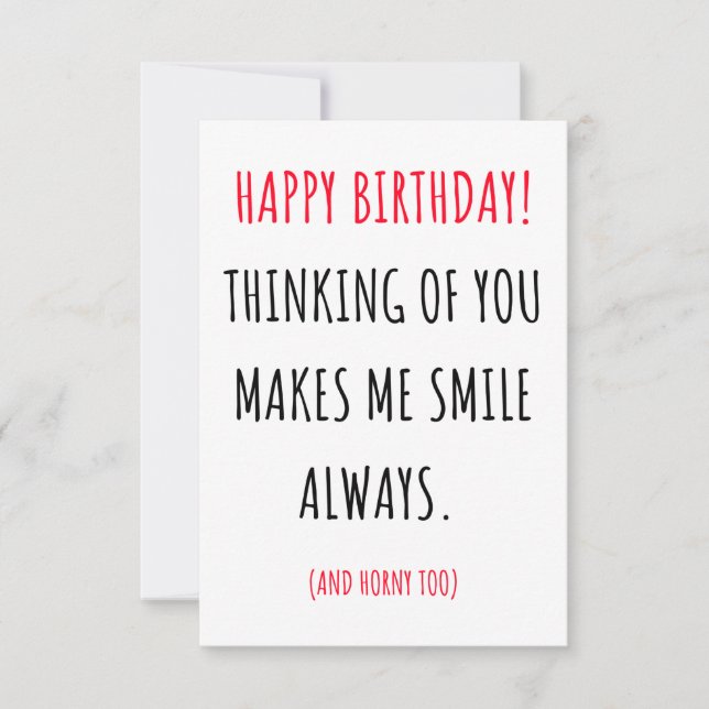 Carte De Remerciements Funny Naughty Happy Birthday Card pour lui et elle (Devant)