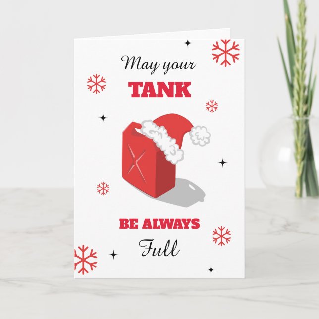 Carte De Remerciements Funny Red Gas Can Christmas Plaisanterie Humour Sn (Devant)