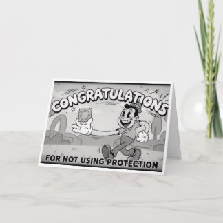 Carte De Remerciements Funny Retro "Not Using Protection" Baby Card