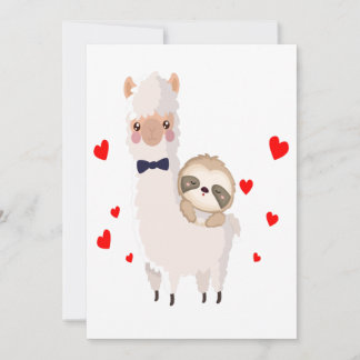 Carte De Remerciements Funny Sloth Riding Llama Shirt drôle Coeurs d'Alpa