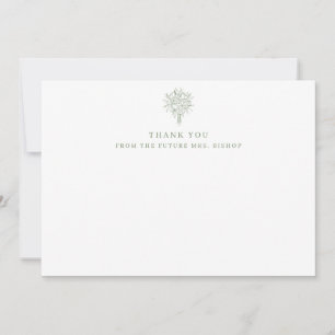 Carte De Remerciements Future Mrs Ligne Artistique Florale Baby Shower Sa