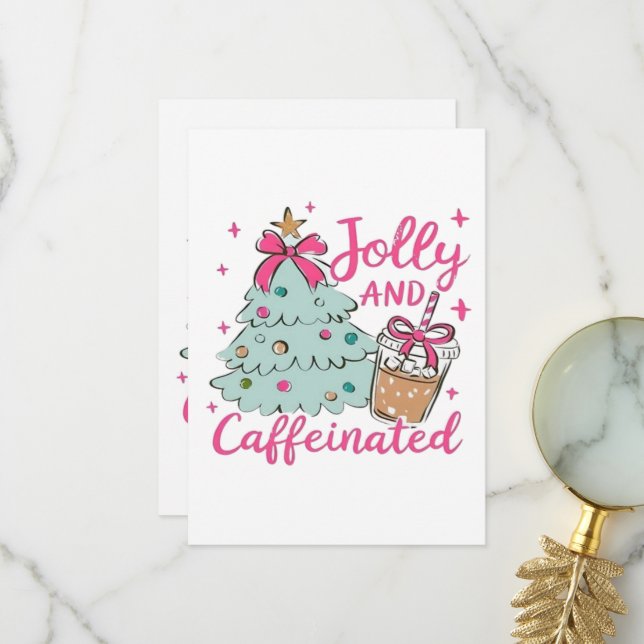 Carte De Remerciements Gai et Caféiné (Devant/Arrière en situation)